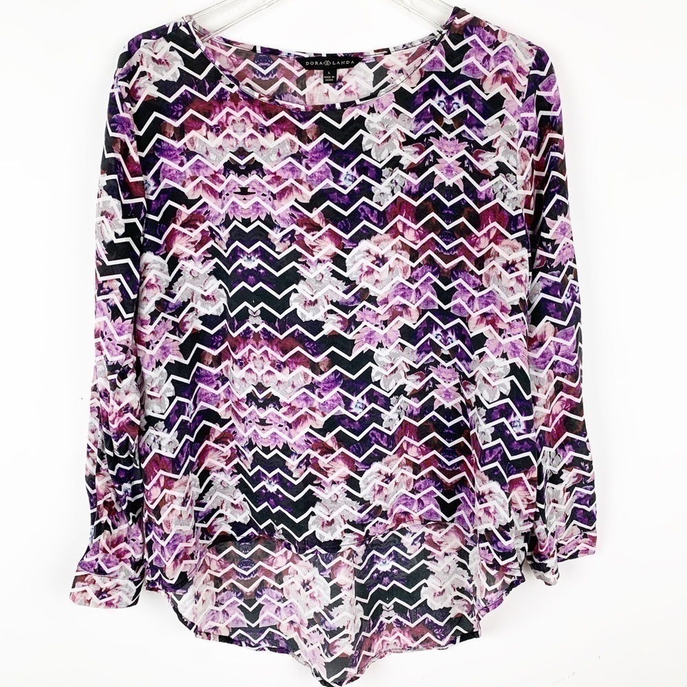 DORA Landa Silk Pullover Blouse Size Large